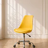Silla Tulip Amarillo Escritorio Ergonómica Asiento Eco Cuero, Altura Regulable, Giro 360° oficina recepcion 