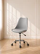 Silla Tulip Gris para Escritorio Ergonómica Asiento Eco Cuero - Miniatura 1