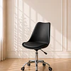 Silla Tulip Negro Escritorio Ergonómica Asiento Eco Cuero, Altura Regulable, Giro 360° oficina recepcion 