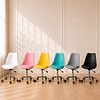 Silla Tulip Gris Escritorio Ergonómica Asiento Eco Cuero, Altura Regulable, Giro 360° oficina recepcion 
