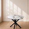 Mesa Comedor Warwick de Cuarzo con Base Cross Metálica-Terraza Interior y Oficina