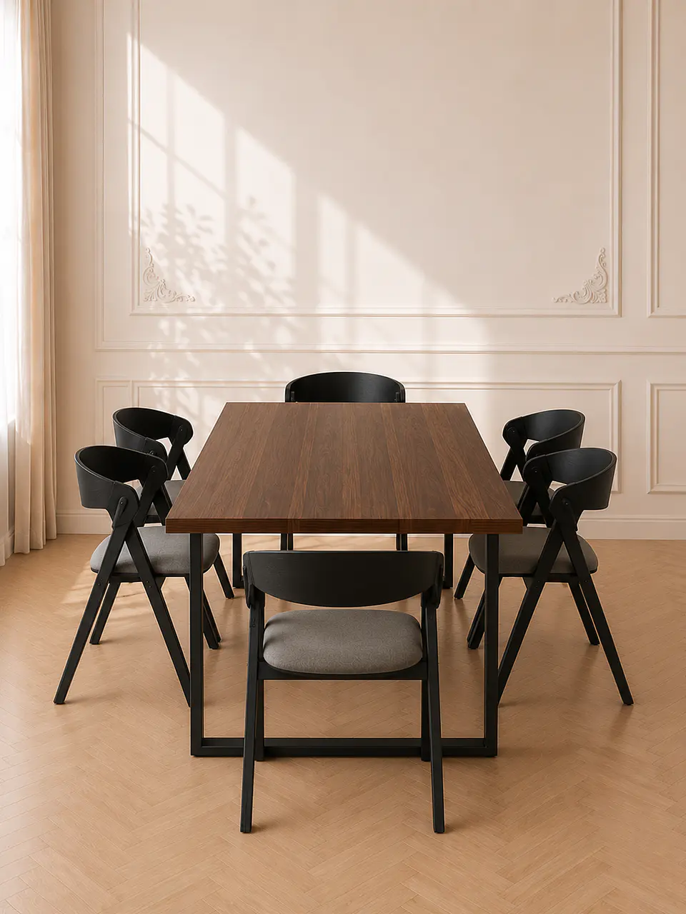 Comedor Rectangular MDF 6 Sillas Eames – Mesa 100cm 1