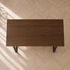 Mesa Industrial de MDF y Metal Negro con 6 Sillas sitial Margot de Chenilla lino y Madera Black Premiun- comedor restaurant reunion