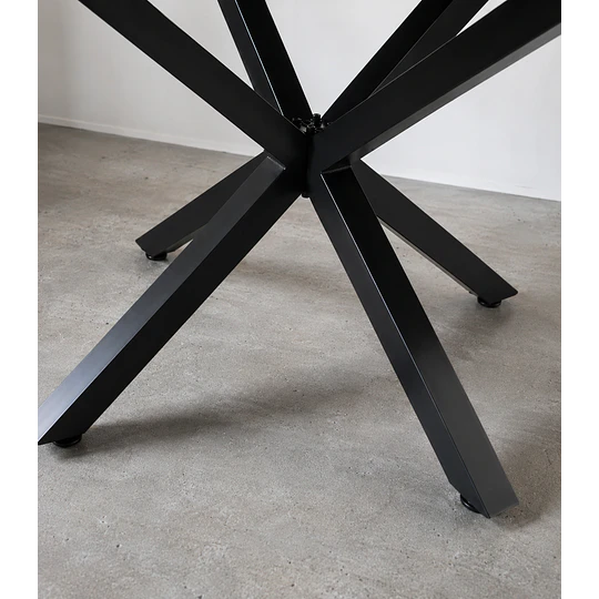 Mesa Redonda Argo Madrid Warwick de MDF y Estructura Cross Metálica Black Wood– comedor interior