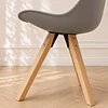 Mesa Redonda Argo Madrid Warwick Cross wood Black con 4 Sillas Tulip Nordic con cojin y madera- Comedor