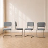 Pack 4 Silla Breuer Lino Estructura Cromada Silver Comedor Oficina Cafetería