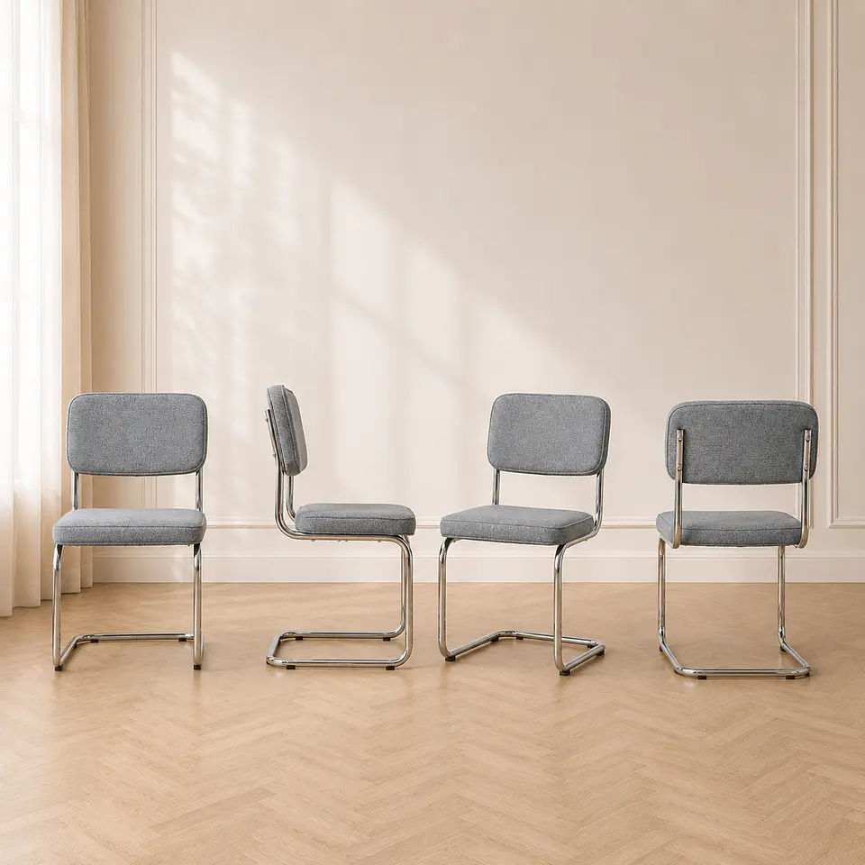 Silla Breuer Lino Plateado – Restaurante, Terraza y Eventos 1