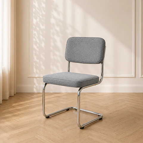 Silla Breuer Lino Plateado – Restaurante, Terraza y Eventos