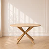 Mesa Redonda Argo Madrid Warwick de MDF y Estructura Cross Metálica Wood– comedor interior