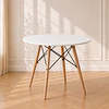 Mesa Redonda Eames 100cm MDF y estructura Madera para Comedor, y Reunión Oficina interior