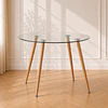 Mesa Redonda Lyon Vidrio metal Wood-comedor restaurant oficina