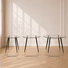 Mesa Redonda Lyon Vidrio metal Negro Black-comedor restaurant oficina
