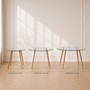 Mesa Redonda Lyon Vidrio metal Wood-comedor restaurant oficina