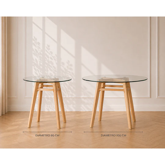 Mesa eames Nordic vidrio y Madera- comedor restaurant oficina