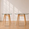 Mesa eames Nordic vidrio y Madera- comedor restaurant oficina