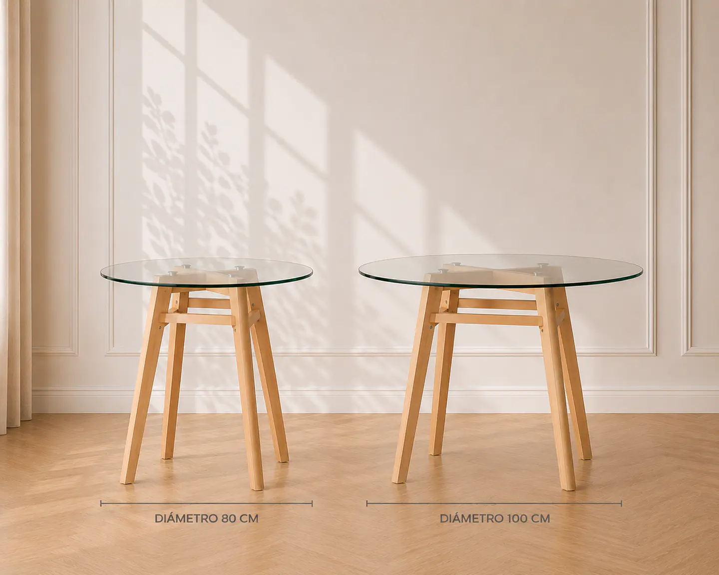 Mesa eames Nordic vidrio y Madera- comedor restaurant oficina 1