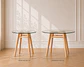 Mesa eames Nordic vidrio y Madera- comedor restaurant oficina - Miniatura 1