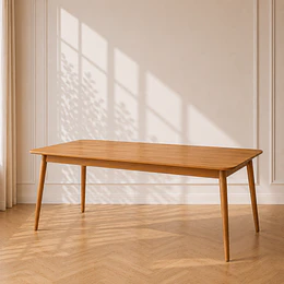 Mesa Rectangular 160x80 Vema de Madera Natural para Comedor Restaurant Reunión Oficina