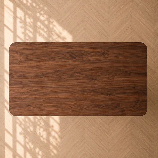 Mesa Rectangular 160x80 Vema de Madera Walnut para Comedor Restaurant Reunión Oficina