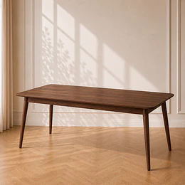 Mesa Rectangular 160x80 Vema de Madera Walnut para Comedor Restaurant Reunión Oficina