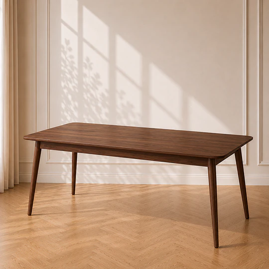 Mesa Rectangular 160x80 Vema de Madera Walnut para Comedor Restaurant Reunión Oficina