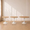 Mesa redonda Tulip MDF Wood y Base Metálica comedor restaurant interior