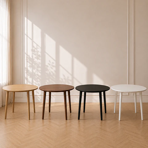Mesa Vema Redonda Madera Walnut- comedor restaurant cafeteria reunion