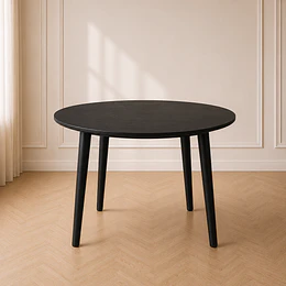 Mesa Vema Redonda Madera Negro Black- comedor restaurant cafeteria reunion