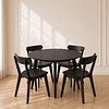  Mesa Vema Redonda con 4 Sillas Fresno madera comedor restaurant cafeteria