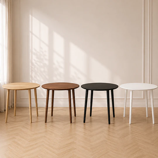  Mesa Vema Redonda con 4 Sillas Fresno madera comedor restaurant cafeteria