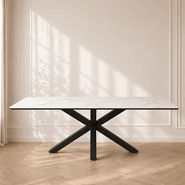 Mesa Rectangular Calacatta de Cuarzo 180x100 para Comedor Reunión oficina