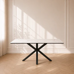 Mesa Rectangular Calacatta de Cuarzo 140x80 para Comedor Reunión oficina