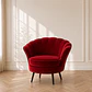Poltrona Felpa Rojo Patas Doradas o Negras – Living y Recepción Pétalo - Miniatura 2