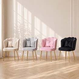 Silla sitial Princess Corona Velvet Gris Gold/ Comedor living manicurista