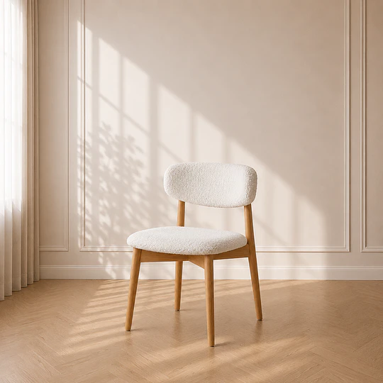 Pack 4 Silla Cloud de Boucle acolchada beige Metal-Comedor Living 