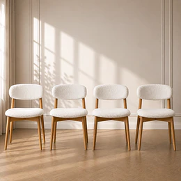 Pack 4 Silla Cloud de Boucle acolchada beige Metal-Comedor Living 