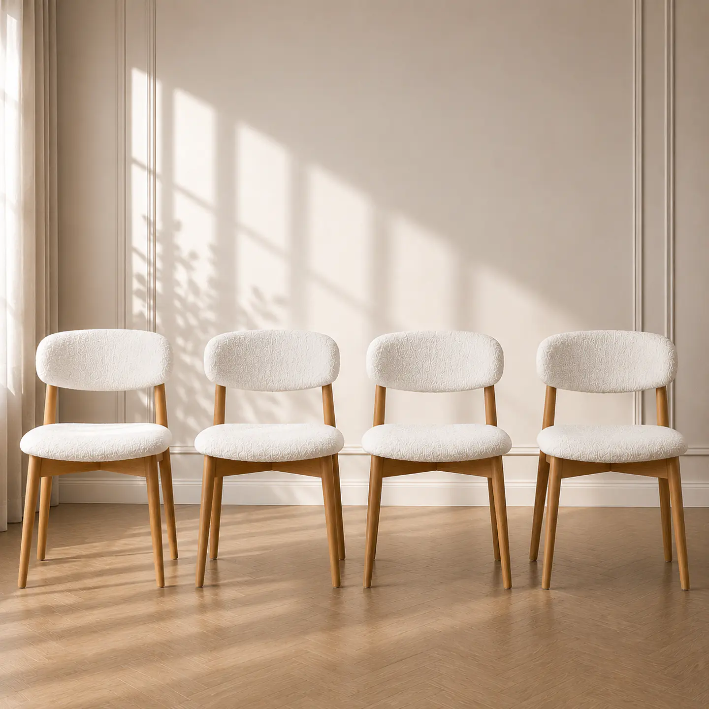 Pack 4 Silla Cloud de Boucle acolchada beige Metal-Comedor Living  1