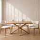 Mesa Rectangular Argo MDF con 4 Sillas Cloud Boucle acolchada Beige- comedor - Miniatura 1