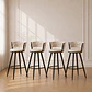 Pack 4 Taburete Bar Queen de Felpa Beige y Metal Black para Bar, Cocina y Cafetería - Miniatura 2