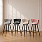 Pack 4 Taburete Bar Queen de Felpa Beige y Metal Black para Bar, Cocina y Cafetería - Miniatura 1