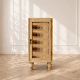 Mueble Auxiliar Madera Haya Ratán Natural Dormitorio Living Decoración