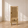 Mueble Auxiliar Alto Madera Haya Ratán Natural Dormitorio Living