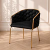 Sitial Queen Velvet Gold negro Black comedor living manicurista
