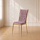Silla King Velvet Trenzada Rosa con Patas Metálicas Gold - Miniatura 1