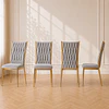 Silla King Velvet Trenzada Gris Gold Comedor Living Cafetería