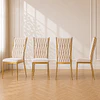 Silla King Velvet Trenzada Beige Gold Comedor Living Cafetería