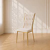 Silla King Velvet Trenzada Beige Gold Comedor Living Cafetería