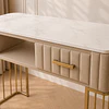 Mesa de Manicurista Beige Mármol Dorada Salón Estética
