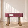 Mesa de Manicure Rosa Mármol Gold Salón Estética