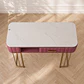 Mesa de Manicure Rosa Mármol Gold Salón Estética - Miniatura 2